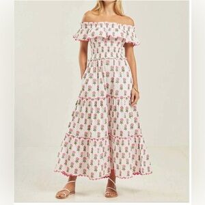 Pink City Prints Lottie Dress in Hollyhock Buta. Size S